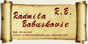 Radmila Babušković vizit kartica